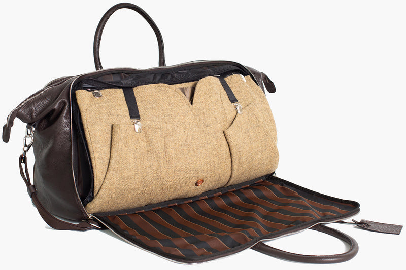 Travel Garment bag luggage wrinkle-free - Borsa porta abiti - Flamingo Brown Leather