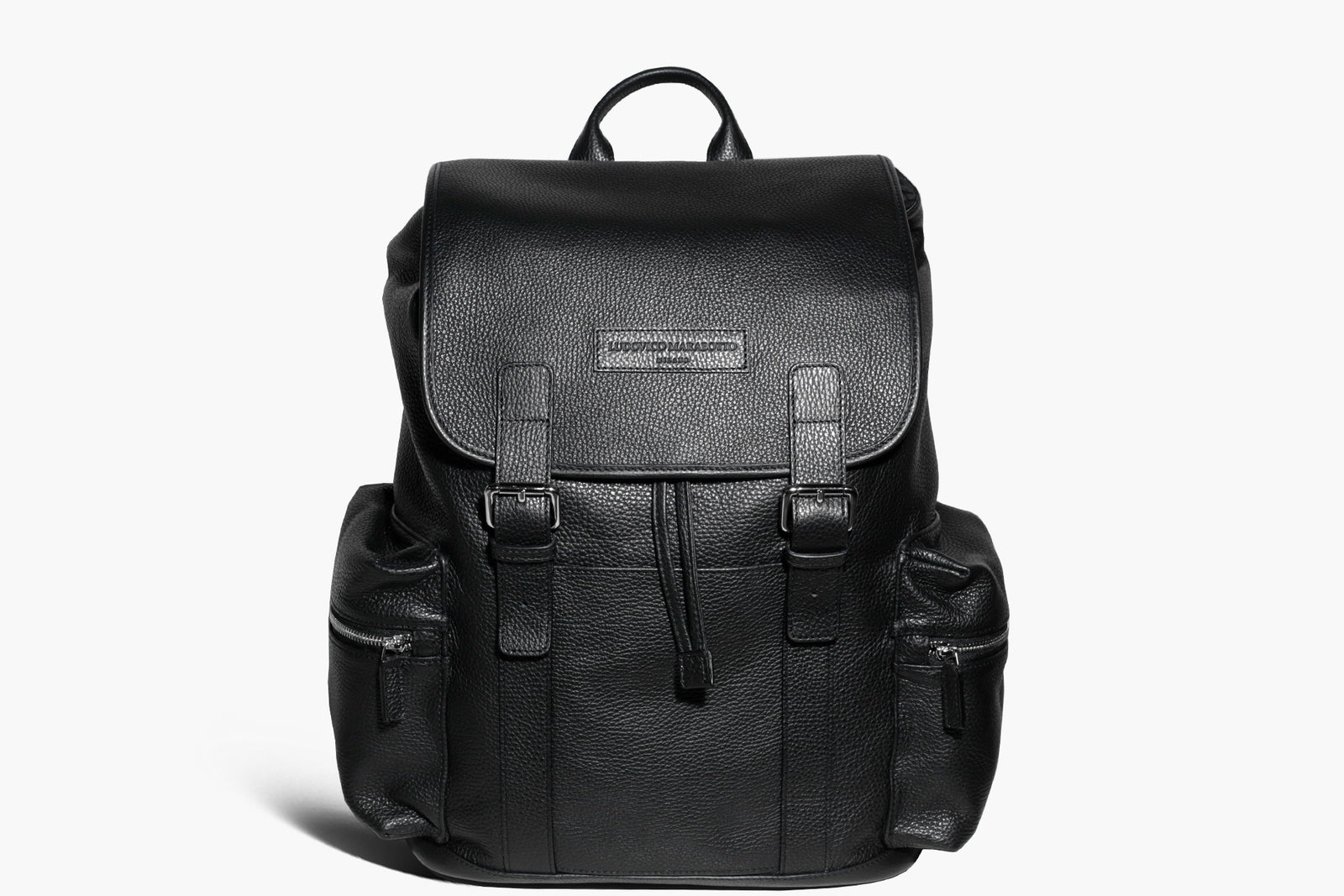 Paolo - Black Leather/Jacquard - Business Backpack