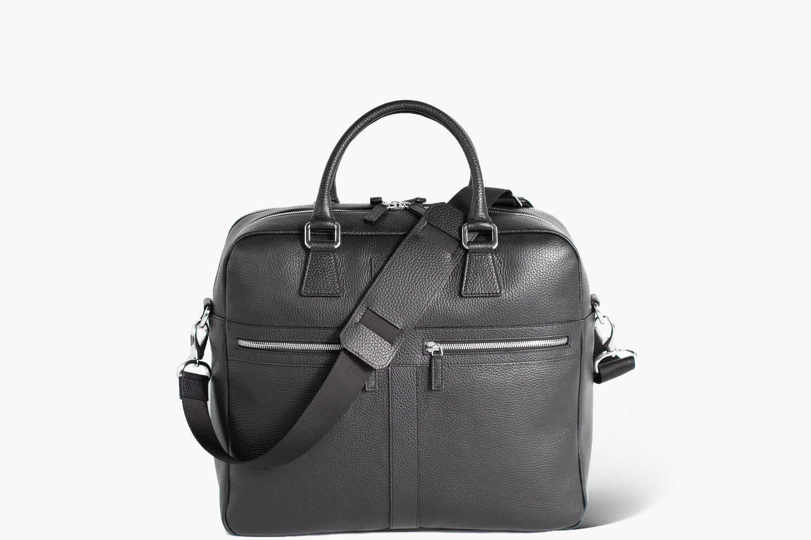 Borsa portacomputer | Sestriere | Pelle Nera/Jacquard - Ludovico Marabotto