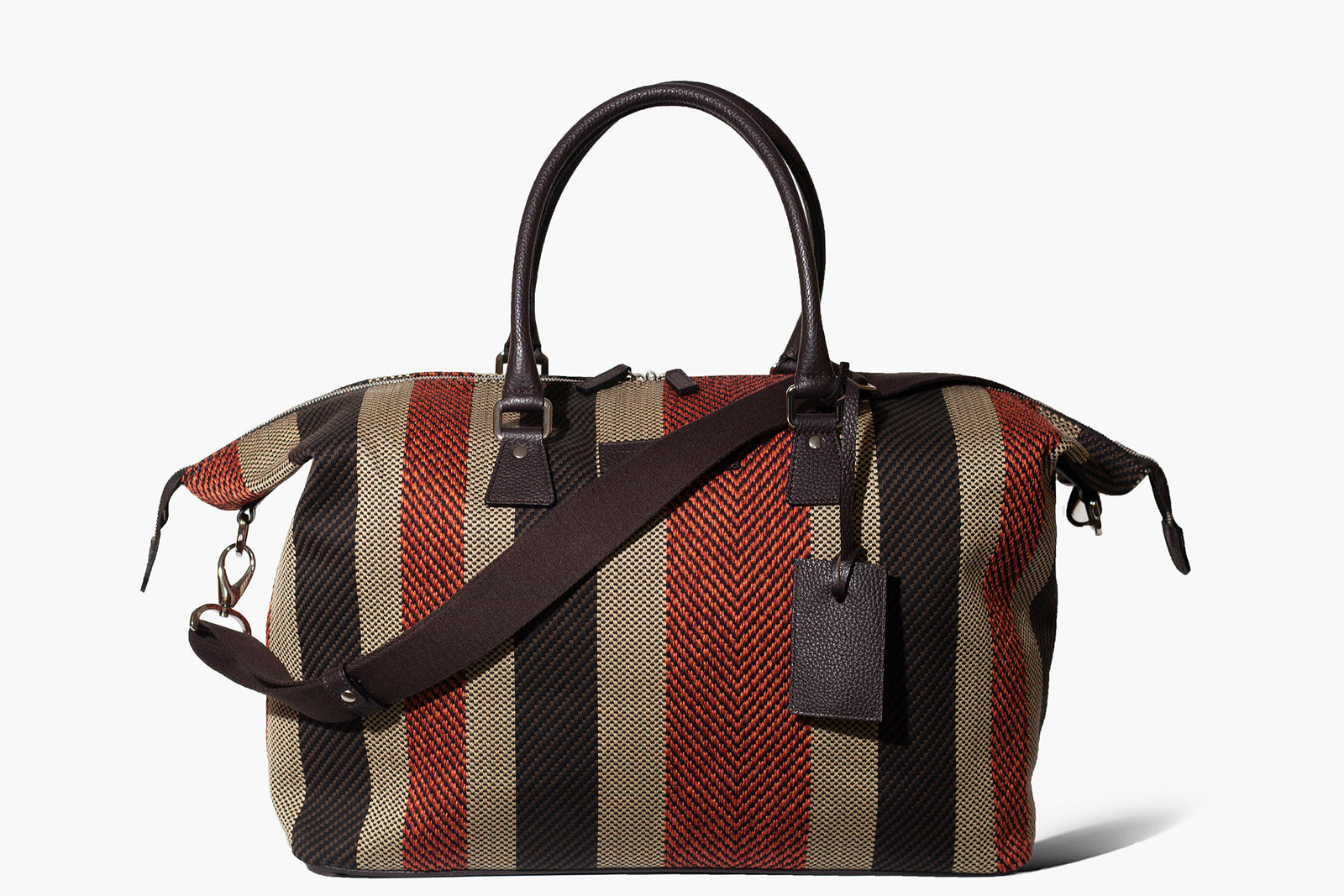 Latone - Red Malindi/Regimental + Fan - Weekender bag