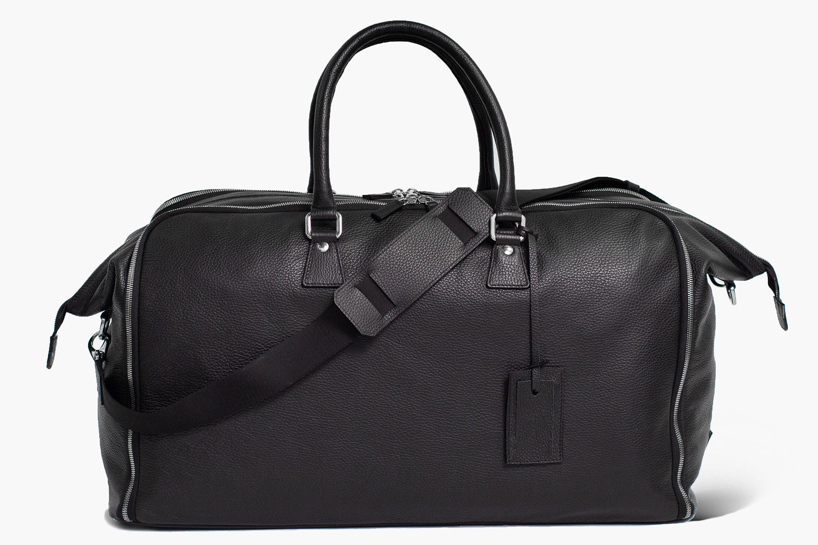 Borsone con porta abiti | Flamingo | Pelle Nera/Japan '800 - Ludovico Marabotto