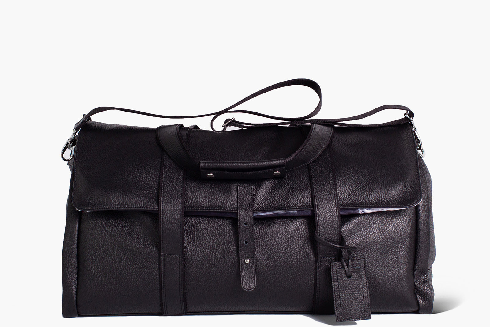 Borsone con porta abiti | Reginald | Pelle Nera/Street Music Art - Ludovico Marabotto